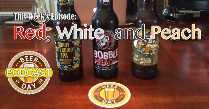Red, White, and Peach beers — photo 1 of 1